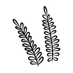 Shrub of various shapes, bush of grass With illustration style doodle and line art