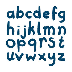 Brush Strokes Alphabet Set Vector Design.