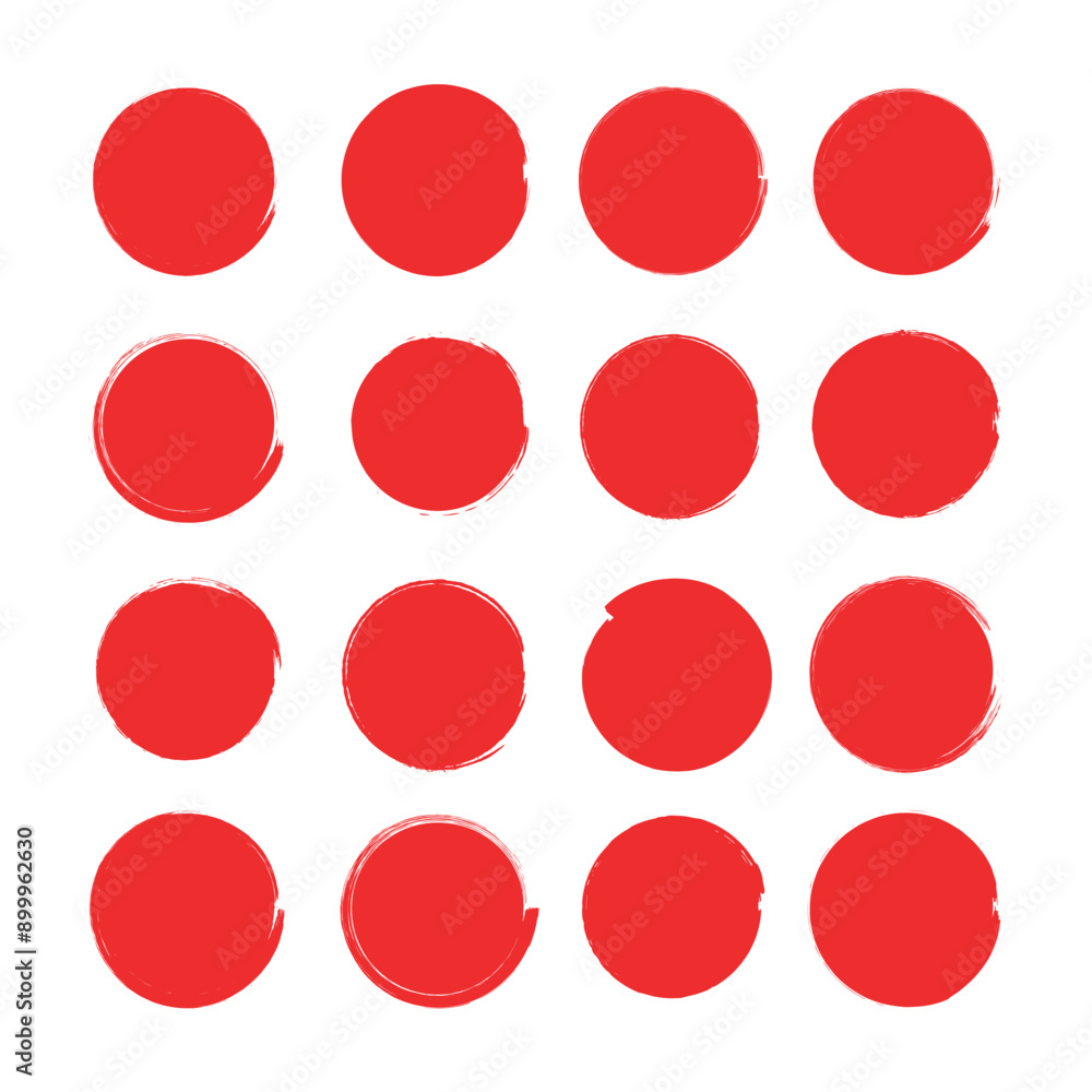Poster circle shape frame brush icon set vector design.