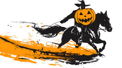 Vector Horse, Graphic Illustrative for Halloween, Spooky and Enchanted Equine Design Element, png file, isolated on white