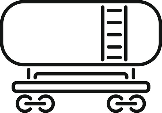 recommend clip art: Line drawing of a tank wagon transporting oil products, emphasizing the industrial transportation sector