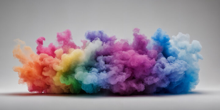 Lebendige, bunte Rauchwolke mit einer Vielzahl von Farben, die eine dynamische und faszinierende Atmosph&auml;re schafft und die Sch&ouml;nheit der Farbenvielfalt zeigt