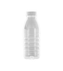 Empty plastic bottle on a white background.