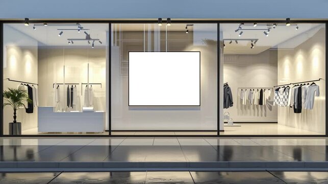 contemporary corporate or business office, fine dining restaurant branding white empty blank neon sign frame mockup template for identity logo branding at modern reception wall background	