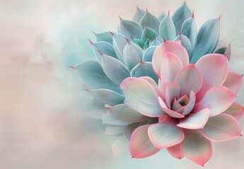 Obraz premium Pink And Blue Succulents Close Up