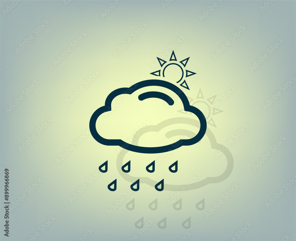 Poster vector illustration with shadow on gradient background