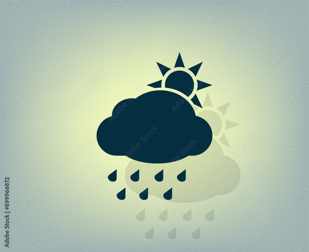 Poster vector illustration with shadow on gradient background