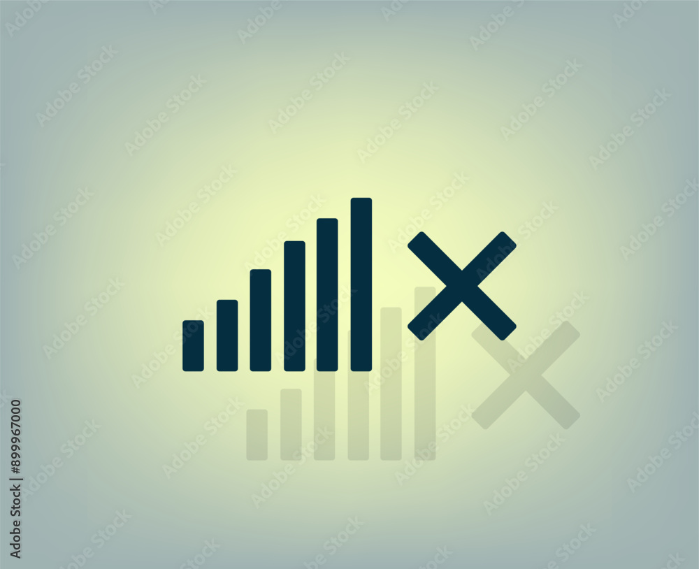 Poster vector illustration with shadow on gradient background