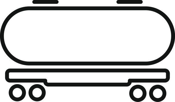 recommend clip art: Black and white icon of a tank wagon carrying oil products for fueling cars