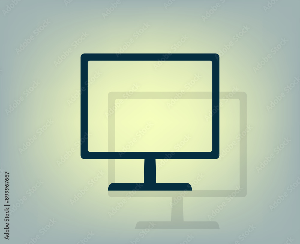 Poster vector illustration with shadow on gradient background
