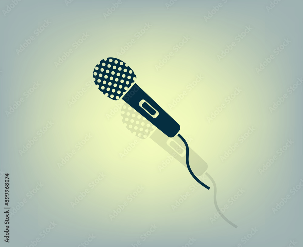 Poster vector illustration with shadow on gradient background
