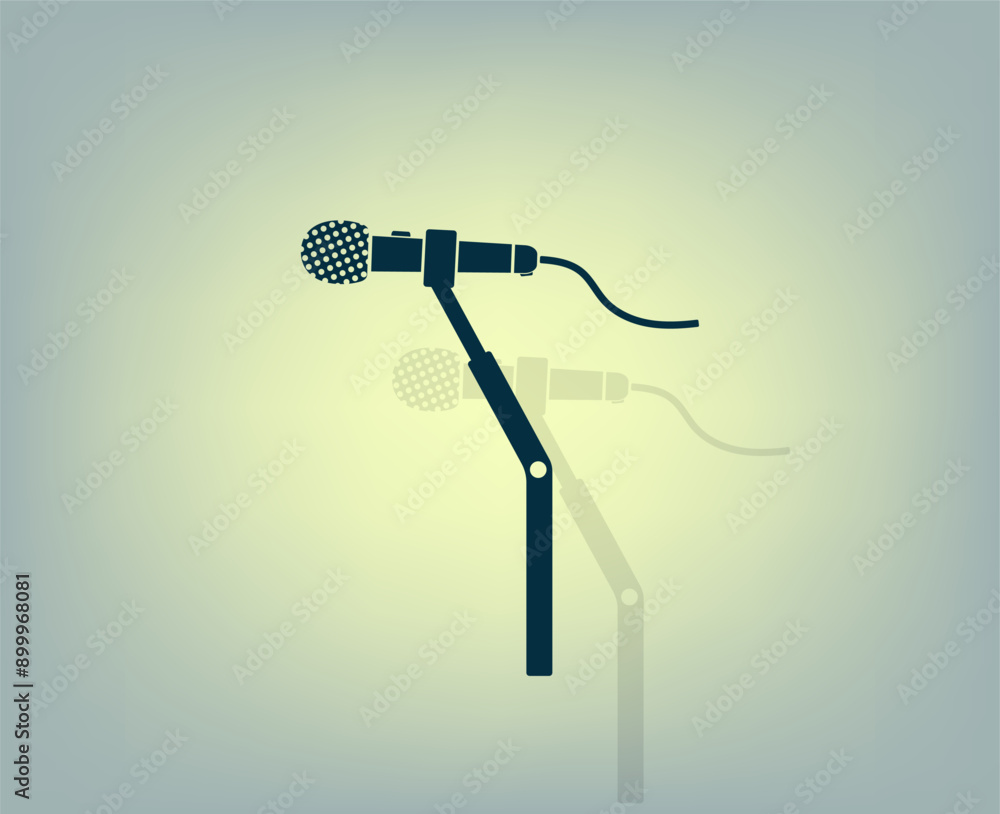 Poster vector illustration with shadow on gradient background