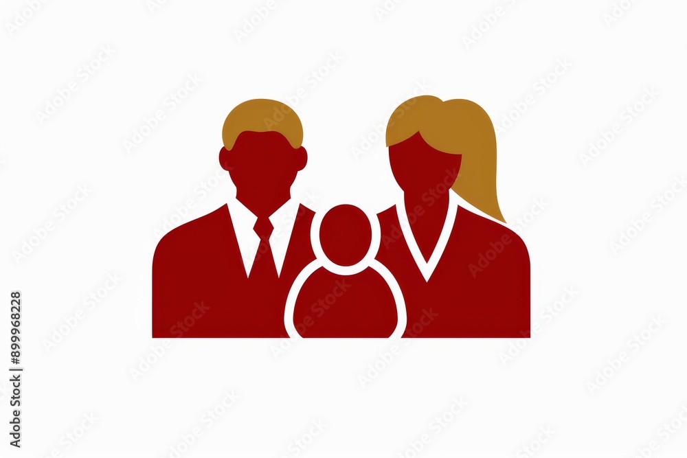Poster minimalist family icon flat design neutral colors highlighting simplicity and unity in a modern clea