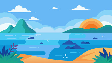 Sea background vector arts illustration 