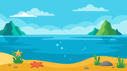 Sea background vector arts illustration 