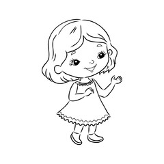 Cute Girl illustration. For apparel or other uses,in vector.