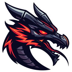 Dragon vector mascot logo design with modern illustration concept style for badge, emblem and tshirt printing. Dragon illustration for sport and esport team logotype. Dragon sticker