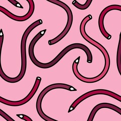 Cartoon pencil seamless school pattern for wrapping paper and fabrics and linens