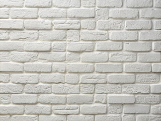 Fototapeta premium White brick wall texture with subtle cracks and imperfections, neutral tone, and soft shadows, providing a clean and modern background for various designs.