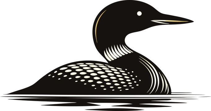  loon silhouette vector illustration on white back ground 