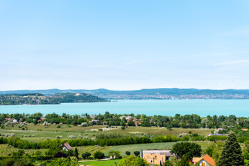 Beautiful hungarian landscape over lake Balaton in summer.