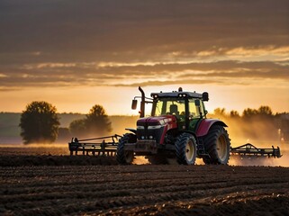 Fototapeta premium tractor in field
