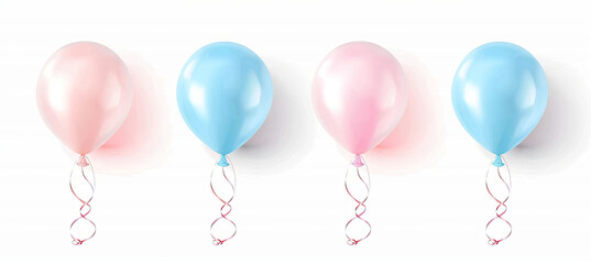 Set of pastel color balloons isolated on white background soft and delicate hues light and airy appearance festive and cheerful decoration playful and vibrant assortment perfect for celebrations