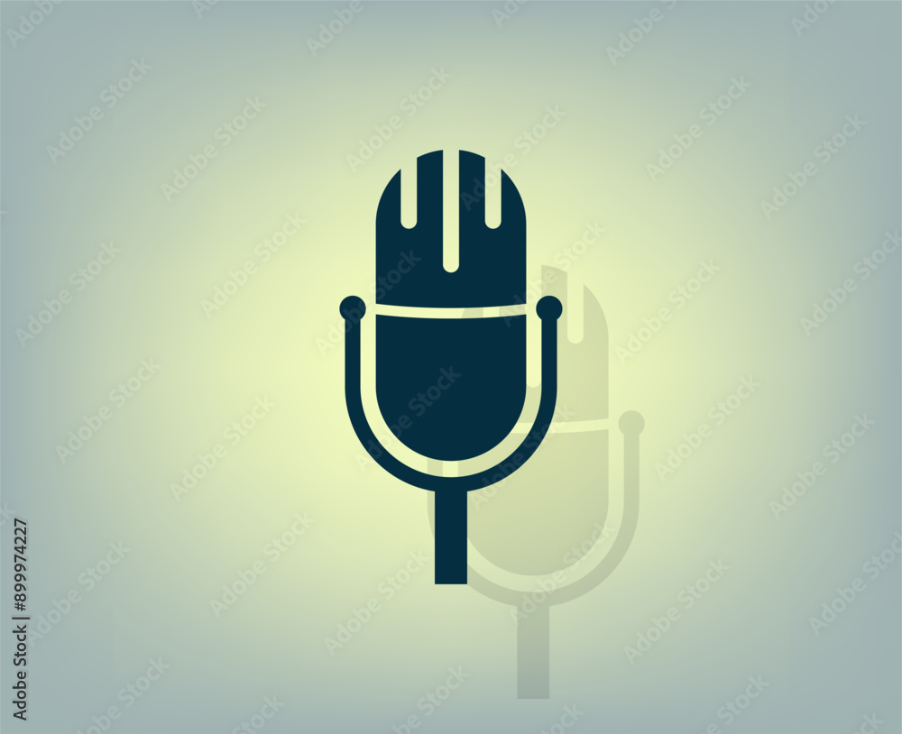 Poster vector illustration with shadow on gradient background
