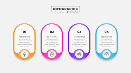 Vector business process infographic design template with 4 steps or options