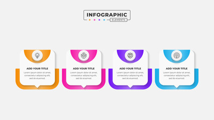 Vector business process infographic design template with 4 steps or options