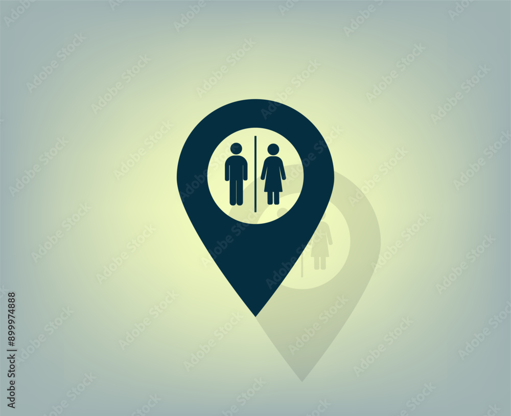 Poster vector illustration with shadow on gradient background