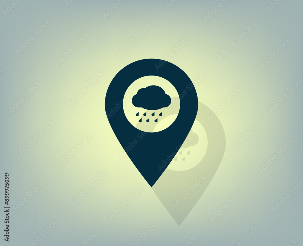 Poster vector illustration with shadow on gradient background