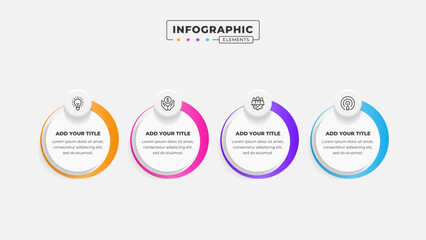 Vector business process infographic design template with 4 steps or options
