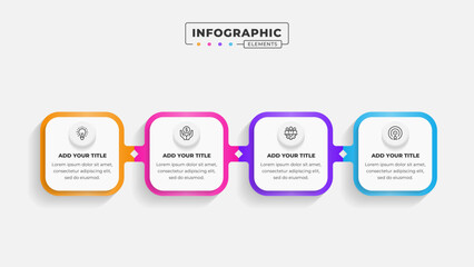 Vector business process infographic design template with 4 steps or options