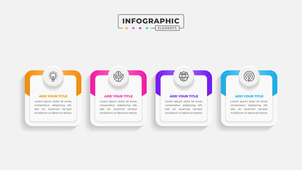Vector business process infographic design template with 4 steps or options