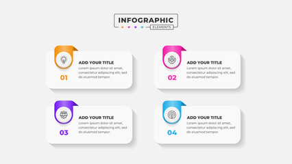 Vector business process infographic design template with 4 steps or options