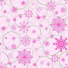 Christmas ice scribble seamless snowflakes pattern for wrapping paper