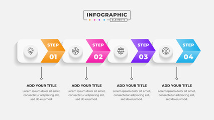 Vector business process infographic design template with 4 steps or options