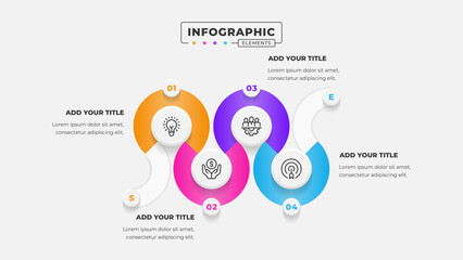 Vector business process infographic design template with 4 steps or options