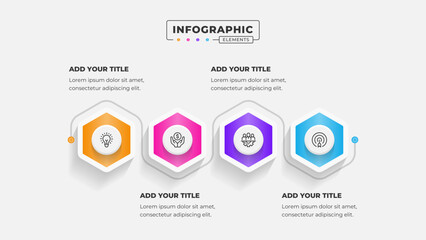 Vector business process infographic design template with 4 steps or options