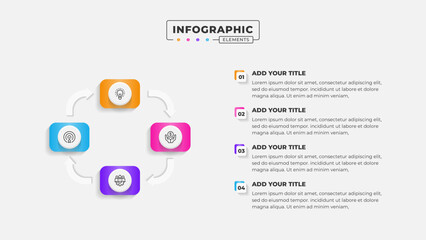 Vector business process infographic design template with 4 steps or options