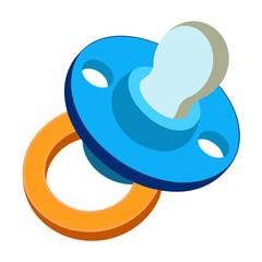 Baby Pacifier Flat Design Essential Infant Soother Icon