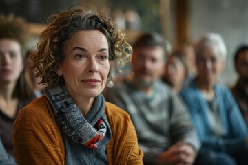 Realistic mental health support group meeting in a community center high-definition clarity