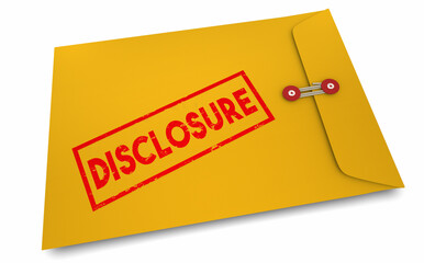 Disclosure Full Discovery Yellow Envelope Secret Classified Information 3d Illustration