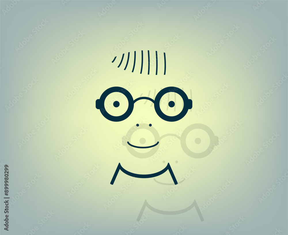 Poster vector illustration with shadow on gradient background