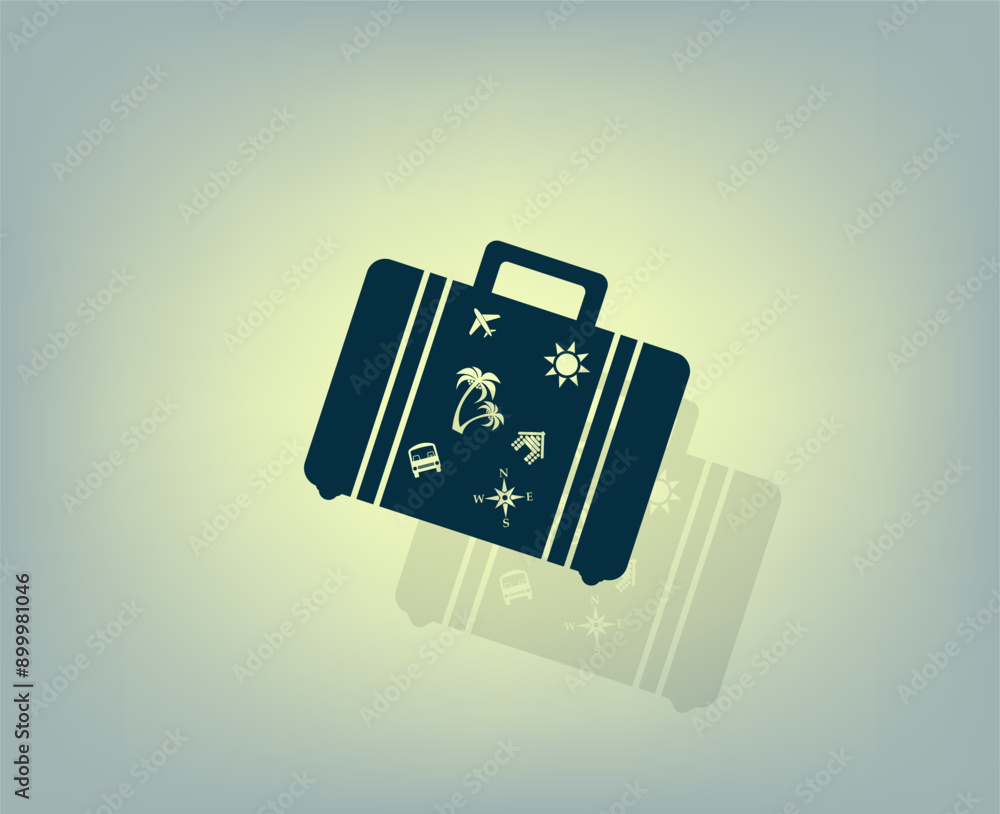 Poster vector illustration with shadow on gradient background