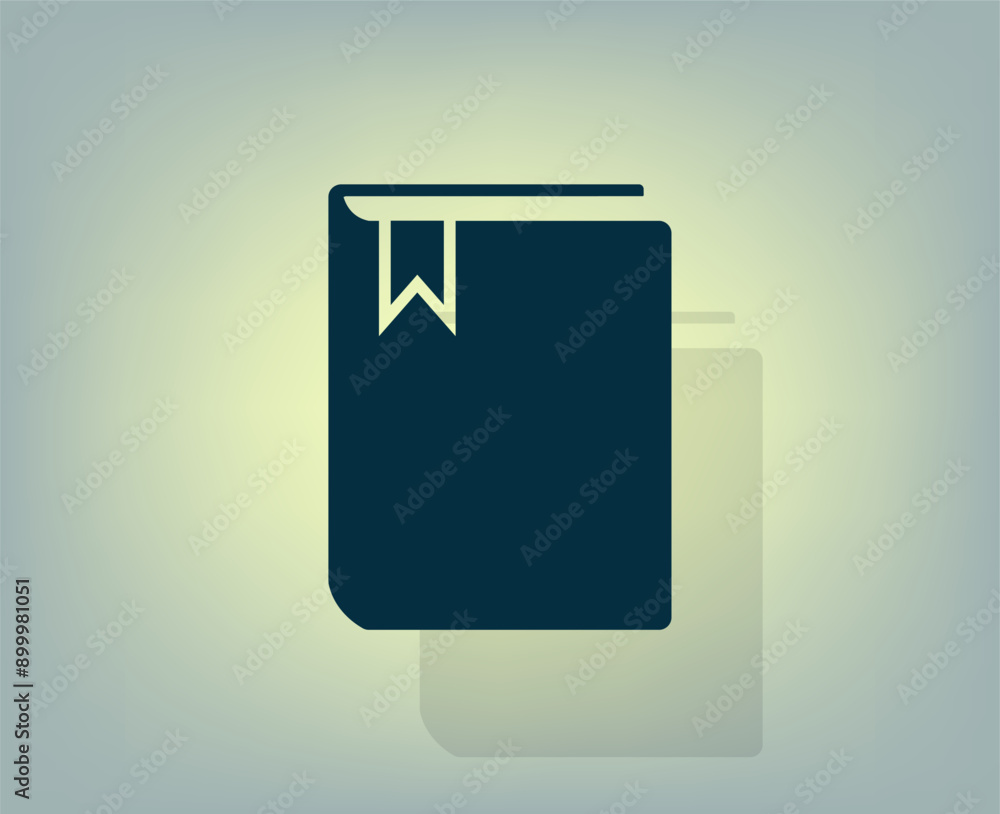 Poster vector illustration with shadow on gradient background