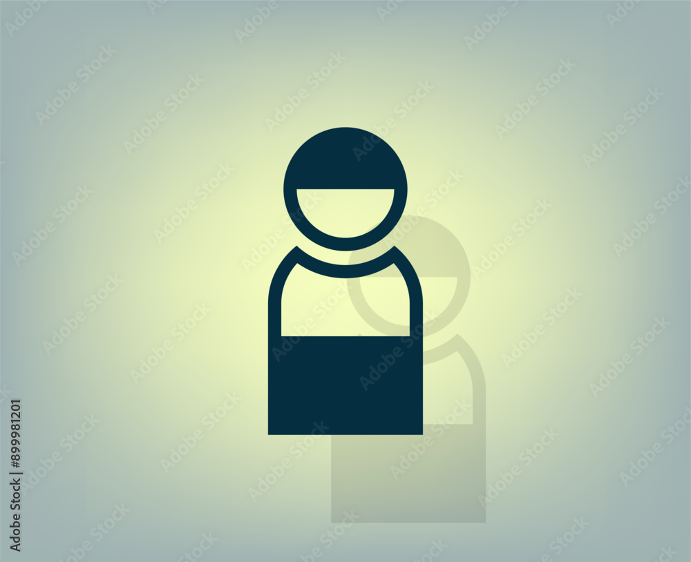 Poster vector illustration with shadow on gradient background