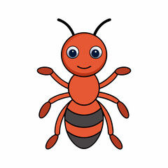 Ant Icon Vector Illustration - Cartoon, Clipart, and Line Art Design