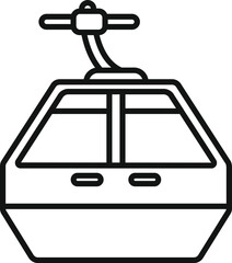 Funicular cabin icon. Outline funicular cabin icon for web design isolated on white background